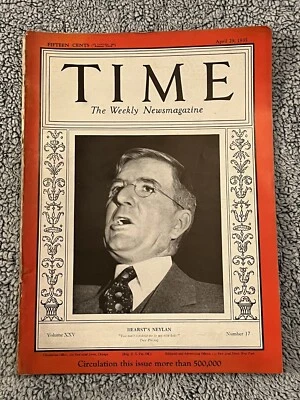 Time: The Weekly Newsmagazine April 29, 1935 Volume 25 No. 17 Vintage - Image 1 of 4
