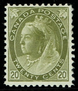1898 Canada SG 165 20c Olive-Green Superb Very Lightly Mounted Mint Cat. £325.00 - Picture 1 of 1