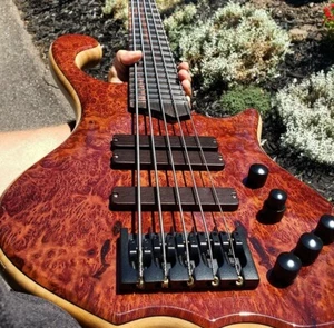 Divinity guitars 5 string burl bolt on custom made Bass guitar  - Picture 1 of 9