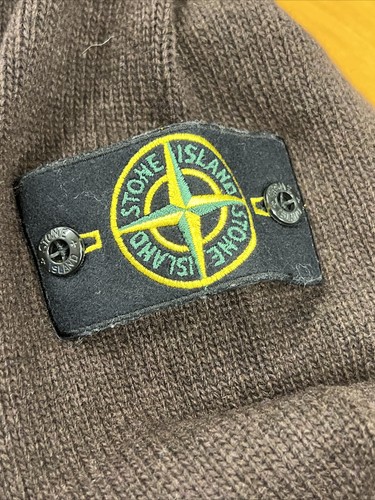 Felpa con cappuccio e zip originale Stone Island in maglia con logo Marrone 5185 1 A