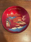 Vintage Hand Painted Souvenir Bowl Of San Francisco, Red, Made In Japan