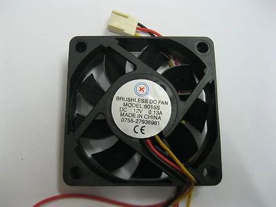 2 pcs Brushless DC Cooling Fan 9 Blade 12V 6015S 3Wire 60x60x15mm Sleeve Bearing - Image 1 of 2