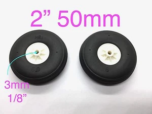 1Pair Ultra Light Weight PU Wheels for RC Airplane 2" x ⌀1/8" (US SELLER/SHIP) - Picture 1 of 2