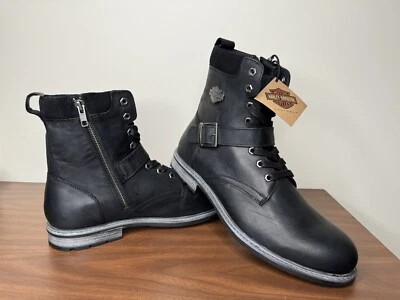 Harley-Davidson Hicklyn Strap 6.75" Motorcycle Boot Black Men's Size 11.5 D96276 - Image 1 of 4