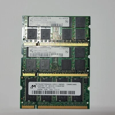 LOT of 3 Ram 2× 2RX8 PC2-5300S-555-12-E0 1GB AND PS2700S-2533-1-A1 256MB DDR - Image 1 of 4