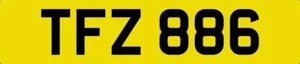 GEPFLEGTES NUMMERNSCHILD TFZ 886 PRIVAT DATUMSLOS TF INITIALEN TIM THOMAS TONY TOM - Bild 1 von 5