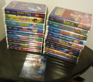 18 Disney Black Diamond VHS-Kassetten & verbotenes Bandfoto signiert von 2 Beckett Zertifikat - Bild 1 von 6