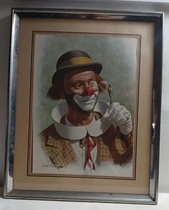 Rolo The Clown Arthur Sarnoff Vintage Framed Lithograph Art 19"x16" - Picture 1 of 7
