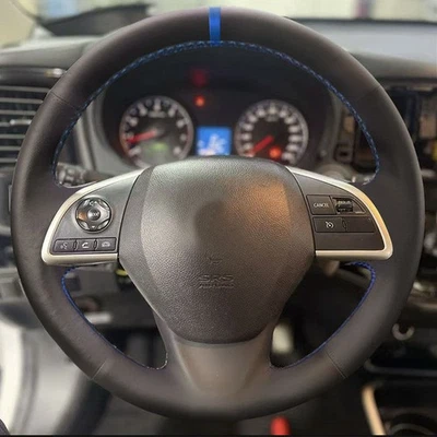 Cubierta de cuero del volante a rayas azules para ASX L200 2015 2016 Mitsubishi Mirage Foto 1 de 4