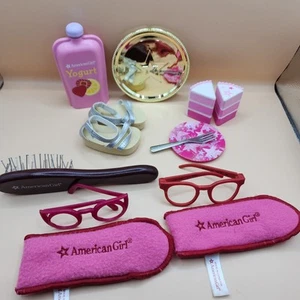 American Girl Accessories Lot Sunglasses Cake Plate Yogurt Shoes Brush - Picture 1 of 6