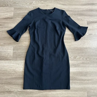 Banana Republic Flare Sleeve A Line Dress Black Women’s Petite 6P - Image 1 of 4