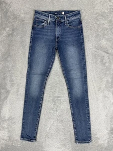 Pantalones de mezclilla Levis 721 para mujer 26 tiro alto ajustados azules hechos y hechos a mano japoneses - Imagen 1 de 15