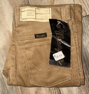 pantaloni vintage wrangler velluto a coste gamba dritta studente taglia 9 fondo di magazzino nuovi con etichette anni 70 - Foto 1 di 21