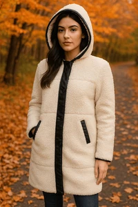 Giacca cappotto sherpa shearling finto Levi Strauss donna M nuovo senza etichette - Foto 1 di 14