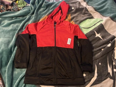 Chaqueta con Capucha y Cremallera Completa Old Navy Jóvenes Niños 12 XL Rojo Negro Foto 1 de 2
