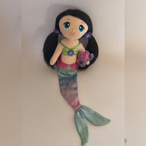 First and Main Fanta Sea Friends Mermaid Cloth Doll Luna Black Hair Green Top - Picture 1 of 3