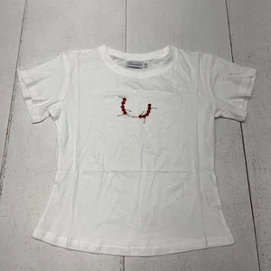 The Vinted White Cherry "Palestine" Print Shirt Sleeve T-Shirt Women's Size M - Picture 1 of 7