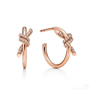 Orecchini a grappolo nodo diamante scintillante design audace dichiarazione moda 1 paio - Foto 1 di 8