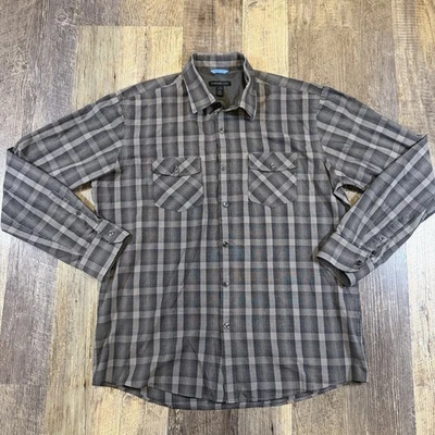 Men’s Van Heusen Studio Slim Fit, Large 16-16 1/2 Gray Stripe - Image 1 of 4