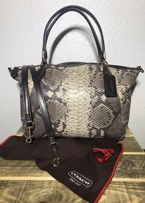 Coach Python Kelsey Satchel Double Handle Crossbody Small **Excellent Condition - Image 1 of 4
