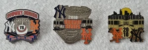 NEW YORK YANKEES NEW YORK METS SUBWAY SERIES PINS 2010 (3 PINS) - Picture 1 of 2
