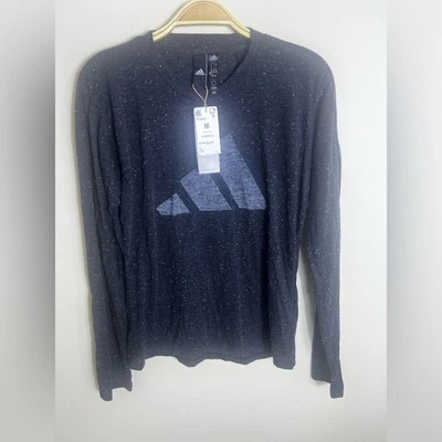 NWT Adidas Long Sleeve Speckled T Shirt Size Medium Cotton Blend Lightweight - Image 1 of 4