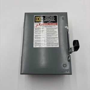 INTERRUPTOR DE SEGURIDAD CUADRADO D SERVICIO GENERAL 30A 240 VAC DU321 - Imagen 1 de 5