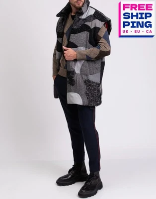 RRP €2450 DOLCE & GABBANA Patchwork Vest IT46 US36 S Alpaca & Wool Blend Zipped - Image 1 of 4