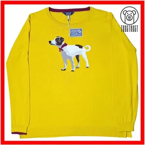 Joules Miranda Womens Jumper UK 18 Pullover Sweater Gold Terrier Crew Neck Knit - Picture 1 of 15