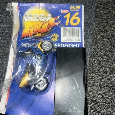 Hachette Mega Bikes Collection 1/18 Diecast Issue 16 Peugeot speedf with booklet - Image 1 of 3