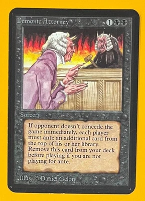 MTG DEMONIC ATTORNEY Alpha (OldManMTG 012-272) - Image 1 of 4