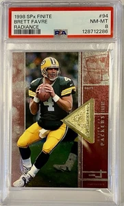 1998 SPx Finite Radiance Brett Favre /2750 Green Bay Packers PSA 8 NM-MT - Bild 1 von 3