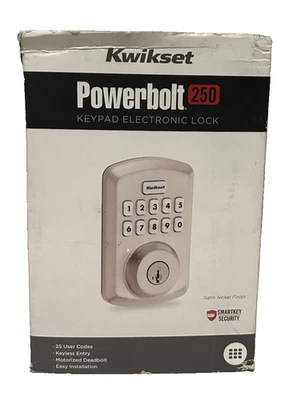 Teclado Kwikset Powerbolt 250 10 botones níquel satinado bloqueo electrónico ENVÍO GRATUITO Foto 1 de 3