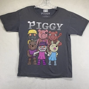Piggy Video Game Kids Shirt Faded Worn Creepy Horror Survival Gray Large 25x23 - Picture 1 of 19