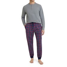 Land's End Men's Lounge Set Size S Grey Heather/Wine Country Plaid