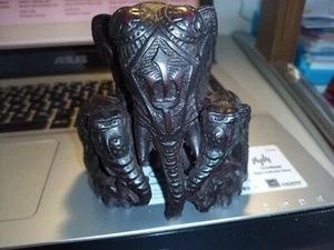 Elefantenfamilie Gravur Holz Handarbeit Indien Motiv antik - Bild 1 von 7