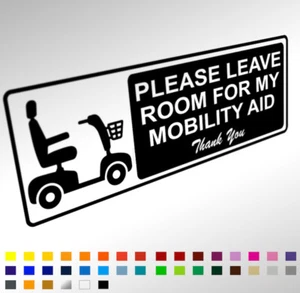 Behindertenmobilitätshilfe Bewusstseinsaufkleber Aufkleber, Parkplatz, Roller Auto Van - Bild 1 von 2