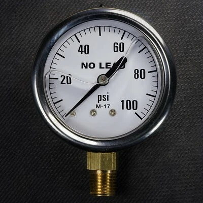 NEW Stainless Steel Liquid Filled Pressure Gauge 0-100 PSI 2.5" Face 1/4" NPT - Image 1 of 4