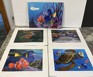 Finding Nemo Lithograph Print Set Disney Store Exclusive Poster 4 pc 11x14
