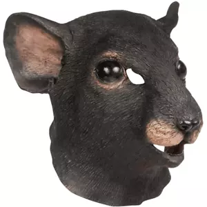 ADULT GIANT MOUSE RAT ANIMAL COSTUME FULL FACE MASK LATEX BLACK GREY RATATOUILLE - Picture 1 of 1
