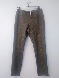 Philosophy Large Faux Leather Snake Like Leggings Straight Leg Green & Black - Picture 1 of 13