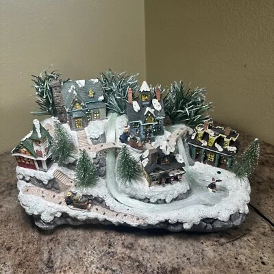 Vintage Avon Christmas Fiber Optic Village Color Changing Plug In Holiday Decor - Image 1 of 4