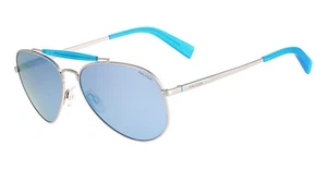 NAUTICA N5114 045 58mm SILVER BLUE POLARIZED Pilot Unisex SUNGLASSES - Picture 1 of 3