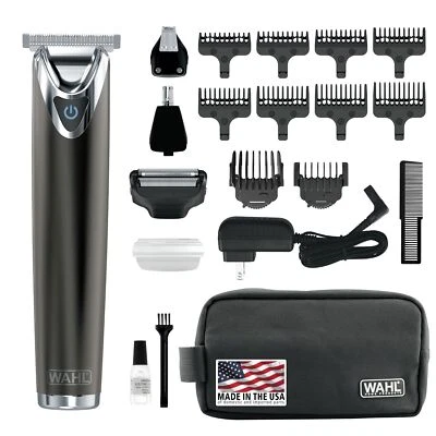 Recortadora de barba de pizarra de acero inoxidable de iones de litio 2.0+ para hombre - afeitado eléctrico... Foto 1 de 4