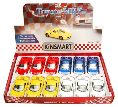 TOYOTA MR2 DIECAST CAR - BOX OF 12 1/32 SCALE DIECAST MODEL CARS, ASSORTED - Image 1 of 4