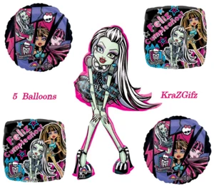 Monster High Balloons ~ 5 Balloons ~ Anagram Brand ~ Best Quality ~ All Packaged - Picture 1 of 1
