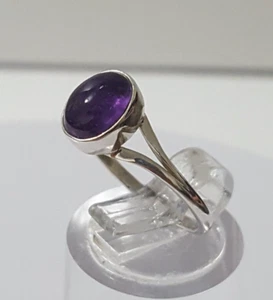 Gorgeous Sparkling Real Amethyst Stone Ring 925 Silver Size N~N1/2 #315474 - Picture 1 of 19