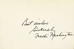 FREDI WASHINGTON firmata autografata 4x6 INDICE CARD One Mile from Heaven OUANGA - Foto 1 di 6