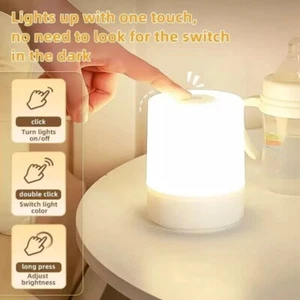 Desk Bedside Lamp Rechargeable Touch Sensor Night Light LED Dimmable Table Lamp - Picture 1 of 10