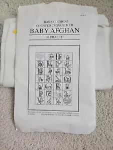 NEW Vintage Banar Designs Bunny Rabit Baby Afghan Kit Counted Cross Stitch - Picture 1 of 4